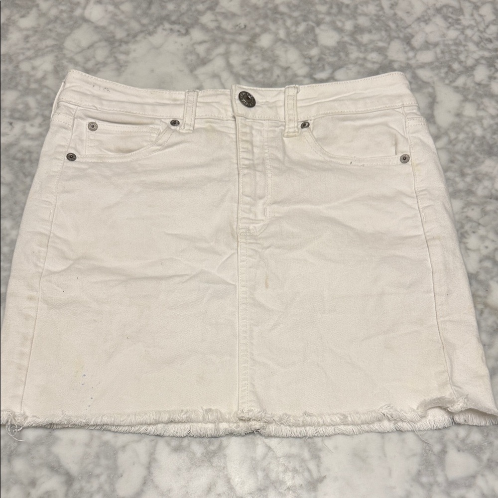 American Eagle Outfitters White Denim Mini Skirt